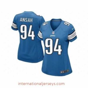 Finest Nike NFL Detroit Lions #94 Ziggy Ansah Game Women's Light Blue Team Color Jersey
