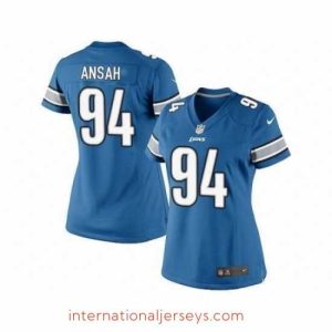 Finest Nike NFL Detroit Lions #94 Ziggy Ansah Limited Women's Light Blue Team Color Jersey