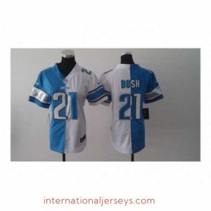 Superior Nike NFL Detroit Lions #21 Reggie Bush white-blue[Elite split]