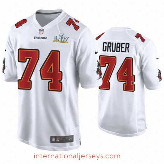 Exceptional Paul Gruber Buccaneers White Super Bowl Lv Game Fashion Jersey