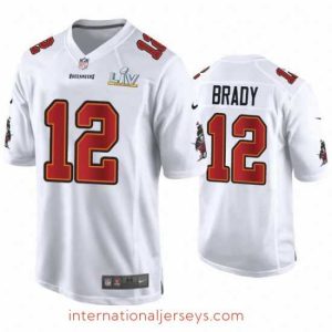 Deluxe Tom Brady Buccaneers White Super Bowl Lv Game Fashion Jersey