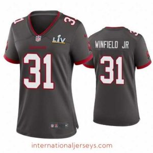 Exceptional Antoine Winfield Jr. Buccaneers Pewter Super Bowl Lv Game Jersey