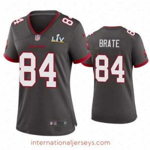 Top notch Cameron Brate Buccaneers Pewter Super Bowl Lv Game Jersey