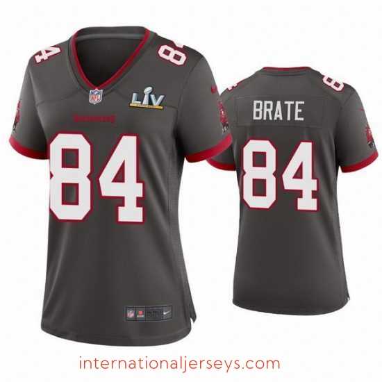 Top notch Cameron Brate Buccaneers Pewter Super Bowl Lv Game Jersey