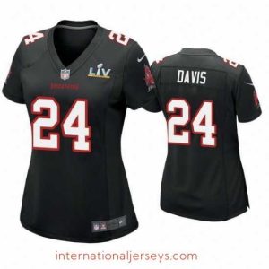 Finest Carlton Davis Buccaneers Black Super Bowl Lv Game Fashion Jersey