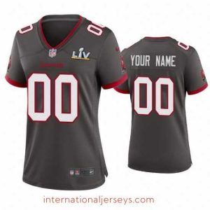 Top notch Custom Buccaneers Pewter Super Bowl Lv Game Jersey