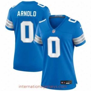 Deluxe Detroit Lions 0 Terrion Arnold Blue 2024 Stitched Jersey