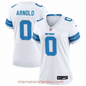 Finest Detroit Lions 0 Terrion Arnold White 2024 Stitched Jersey