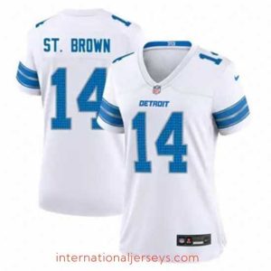 Superior Detroit Lions 14 Amon Ra St Brown White 2024 F.U.S.E Vapor Limited Stitched Jersey