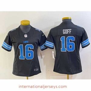 High quality Detroit Lions 16 Jared Goff Black 2024 F.U.S.E  2nd Alternate Vapor Limited Stitched Jersey