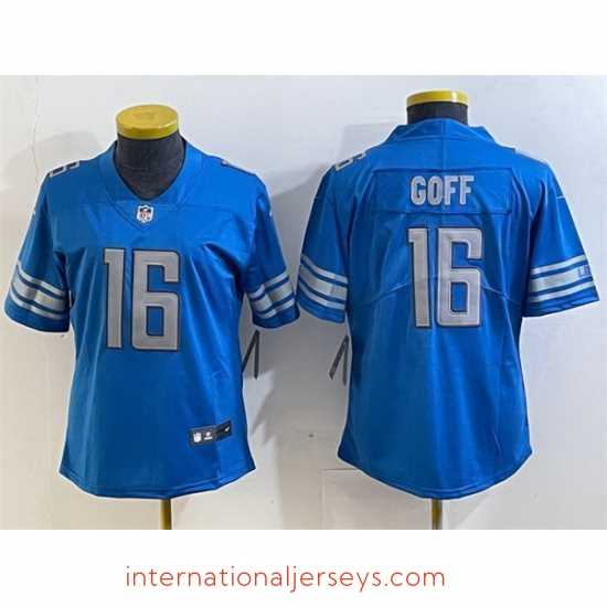 High quality Detroit Lions 16 Jared Goff Blue Vapor Limited Stitched Football Jersey