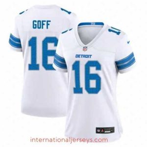 Deluxe Detroit Lions 16 Jared Goff White 2024 F.U.S.E Vapor Limited Stitched Jersey