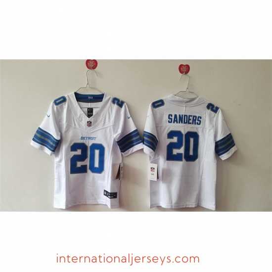 Exquisite Detroit Lions 20 Barry Sanders White 2024 F.U.S.E Vapor Limited Stitched Jersey 28Run Smaller 29