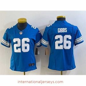 Exquisite Detroit Lions 26 Jahmyr Gibbs Blue 2024 F.U.S.E  Vapor Limited Stitched Jersey
