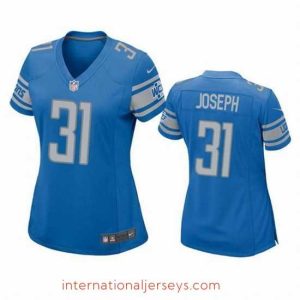 Outstanding Detroit Lions 31 Kerby Joseph Blue Stitched Jersey 28Run Smaller 29