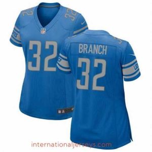 Outstanding Detroit Lions 32 Brian Branch Blue Stitched Jersey 28Run Smaller 29