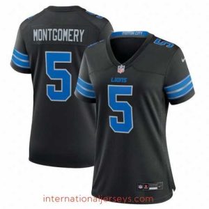 Outstanding Detroit Lions 5 David Montgomery Black 2nd Alternate Stitched Jersey
