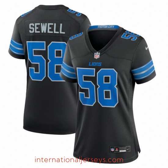 Deluxe Detroit Lions 58 Penei Sewell Black 2nd Alternate Stitched Jersey