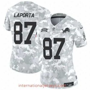 Exquisite Detroit Lions 87 Sam LaPorta 2024 F.U.S.E Arctic Camo Salute To Service Limited Stitched Jersey