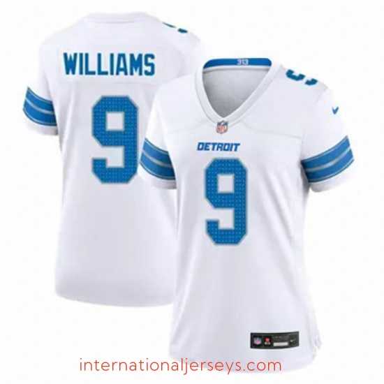 Premium Detroit Lions 9 Jameson Williams White 2024 F.U.S.E Vapor Limited Stitched Jersey