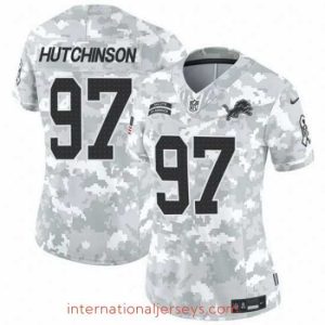Premium Detroit Lions 97 Aidan Hutchinson 2024 F.U.S.E Arctic Camo Salute To Service Limited Stitched Jersey