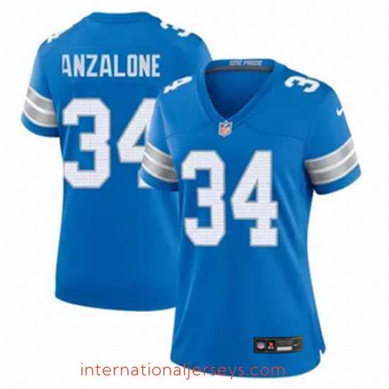 High quality Detroit Lions Alex Anzalone #34 Blue Vapor Stitched Nike NFL Jersey
