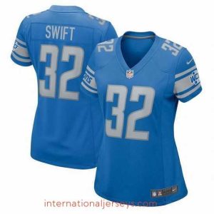 Superb Detroit Lions D'Andre Swift #32 Blue Vapor Limited Stitched NFL Jersey