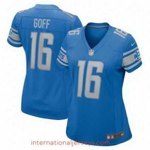 Finest Detroit Lions Jared Goff #16 Rush Stitched NFL Jersey