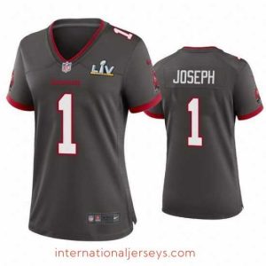 High quality Greg Joseph Buccaneers Pewter Super Bowl Lv Game Jersey