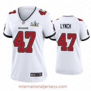 Top notch John Lynch Buccaneers White Super Bowl Lv Game Jersey