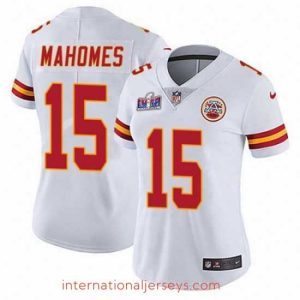Top notch Kansas City Chiefs 15 Patrick Mahomes White Vapor Untouchable Limited Stitched Football 2024 Super Bowl LVIII Jersey