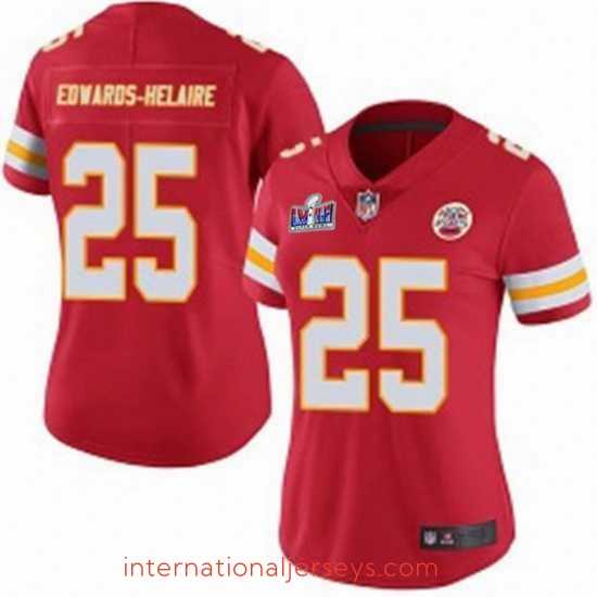 Top notch Kansas City Chiefs 25 Clyde Edwards Helaire Red Vapor Untouchable Stitched NFL 2024 Super Bowl LVIII Jersey