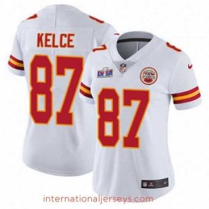 High quality Kansas City Chiefs 87 Travis Kelce White Vapor Untouchable Limited Stitched Football 2024 Super Bowl LVIII Jersey