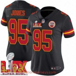 Premium Kansas City Chiefs Chris Jones #95 Black 2024 2025 Super Bowl LIX F.U.S.E Stitched Jersey