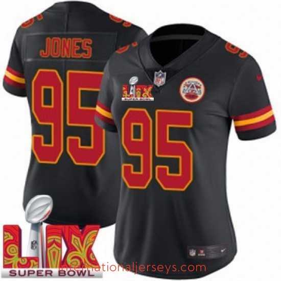 Premium Kansas City Chiefs Chris Jones #95 Black 2024 2025 Super Bowl LIX F.U.S.E Stitched Jersey