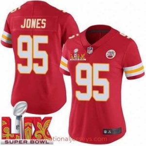 Superb Kansas City Chiefs Chris Jones #95 Red 2024 2025 Super Bowl LIX F.U.S.E Stitched Jersey