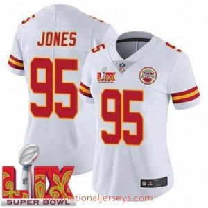 Premium Kansas City Chiefs Chris Jones #95 White 2024 2025 Super Bowl LIX F.U.S.E Stitched Jersey