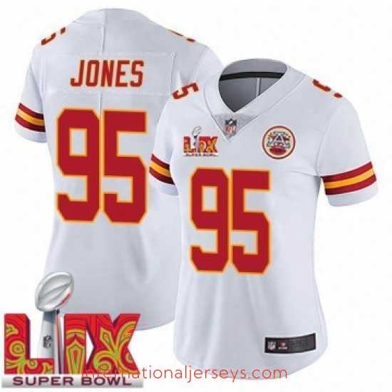Premium Kansas City Chiefs Chris Jones #95 White 2024 2025 Super Bowl LIX F.U.S.E Stitched Jersey