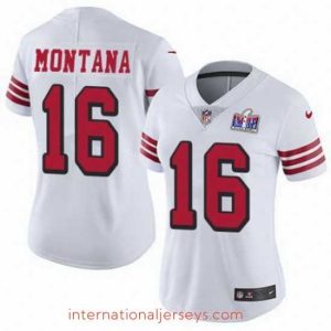 Deluxe NFL San Francisco 49ers 16 Joe Montana White Throwback Vapor Untouchable Limited Stitched 2024 Super Bowl LVIII Jersey