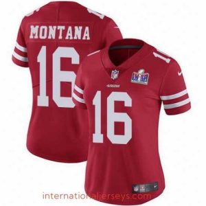 Premium Nike San Francisco 49ers 16 Joe Montana Red NFL Vapor Untouchable Limited 2024 Super Bowl LVIII Jersey