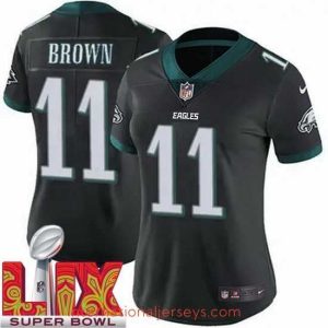 High quality Philadelphia Eagles A.J. Brown #11 Black 2024 2025 Super Bowl LIX F.U.S.E Stitched NFL Jersey