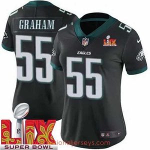 High quality Philadelphia Eagles Brandon Graham #55 Black 2024 2025 Super Bowl LIX F.U.S.E Stitched NFL Jersey