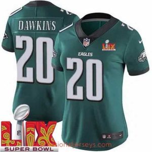 Superb Philadelphia Eagles Brian Dawkins #20 Green 2024 2025 Super Bowl LIX F.U.S.E Stitched NFL Jersey