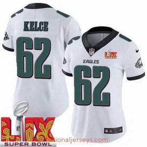 Premium Philadelphia Eagles Jason Kelce #62 White 2024 2025 Super Bowl LIX F.U.S.E Stitched NFL Jersey