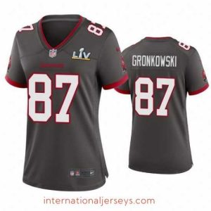 Exquisite Rob Gronkowski Buccaneers Pewter Super Bowl Lv Game Jersey