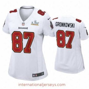 Exceptional Rob Gronkowski Buccaneers White Super Bowl Lv Game Fashion Jersey