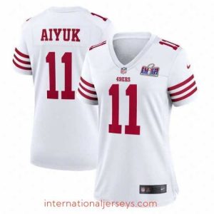 Top notch San Francisco 49ers 11 Brandon Aiyuk White 2023 F.U.S.E  Vapor Limited Stitched Football 2024 Super Bowl LVIII Jersey