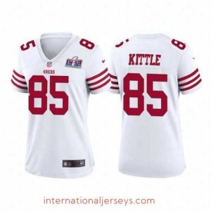 Top notch San Francisco 49ers 85 George Kittle White 2023 F.U.S.E  Vapor Untouchable Limited Stitched Football 2024 Super Bowl LVIII Jersey
