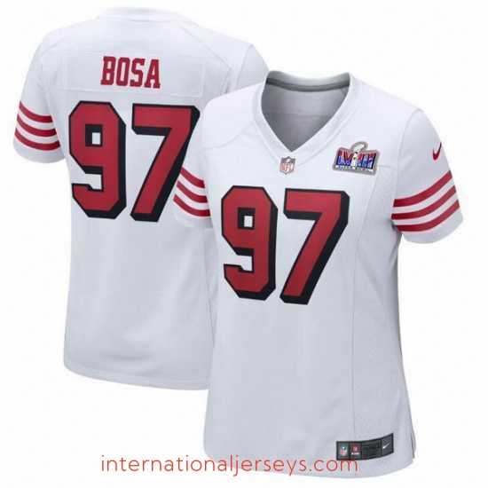 Deluxe San Francisco 49ers 97 Nick Bosa White Throwback 2023 F.U.S.E Vapor Untouchable Limited Stitched Football 2024 Super Bowl LVIII Jersey