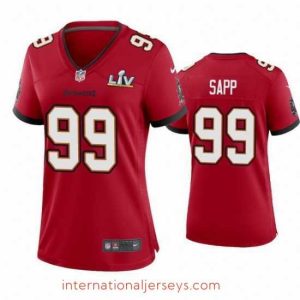 Deluxe Warren Sapp Buccaneers Red Super Bowl Lv Game Jersey